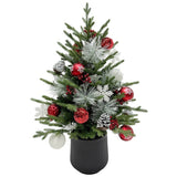 36" CGH Pre-Lit Mixed Pine Decorated Artificial Christmas Tree with 70 Warm White LED Lights and Timer