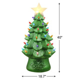40" Mr. Christmas LED Blow Mold Nostalgic Christmas Tree with 43 Lights and Ground Stakes