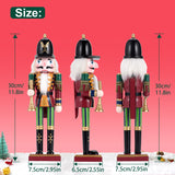 12" Wooden Nutcracker Soldier – Sword, Movable Jaw & Gift Box