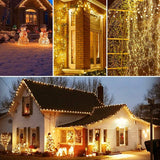 2-Pack 72FT Solar Christmas Fairy Lights, 200 LED Outdoor Copper Wire String Lights