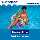 Bluescape Inflatable Swim Tube Pool Float, 31" Tropical Ring Float