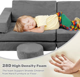 13-Piece INFANS Modular Kids’ Play Couch – Convertible Foam Fort-Building Sectional Sofa