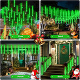 Solar Meteor Shower Icicle Lights, 8 Tubes, 192 LEDs, 11.8" Solar Falling Rain Lights