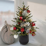 36" CGH Pre-Lit Mixed Pine Decorated Artificial Christmas Tree with 70 Warm White LED Lights and Timer