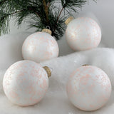 Set of 8 Seamless Glass Christmas Tree Ornaments, 2.63-Inch Solid-Color Xmas Baubles