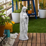 29.9" Virgin Mary Praying Garden Statue, Magnesium Oxide Religious Outdoor Sculpture