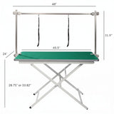 ApexDesk Foldable Pet Grooming Table, 46" × 24" Adjustable Overhead Arm