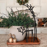Set of 2 Black Reindeer Christmas Statues – Modern Holiday Tabletop Decorations