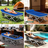 75" x 28" Folding Camping Cot with 2 Sided Comfort Mattress, Double Layer Oxford Fabric Folding Bed