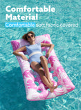 Joyfy Inflatable Pool Float Lounger with Headrest, Foot Rest & Cup Holders, Floating Pool Raft