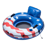 Funsicle Americana Sports Lounge 4 ft Inflatable Pool Float, Stars & Stripes Mesh Lounge with Backrest