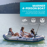 Intex Mariner 4 Inflatable Boat Set, 4-Person Fishing and Recreational Boat