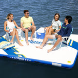 Aqua Leisure 8' x 10' Inflatable Floating Dock Platform, Aqua Pro Drop-Stitch Water Deck