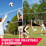 Backyard Hero by MD Sports Pro Volleyball and Badminton Combo Set with 32' Net