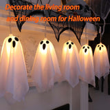 8.2-Foot Halloween Ghost String Lights, 10 Warm LED Floating Ghost Lanterns