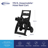 Suncast 175 ft. Hosemobile Hose Reel Cart – Portable Garden Hose Cart with Slide Trak Guide & Leader Hose
