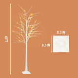 6-Foot LED Birch Tree with 200 Warm White Fairy Lights, Christmas Tree Seasonal Decoration