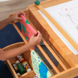 KidKraft Wooden Art Table – Drying Rack, Paper Roll, Paint Cups & 6 Storage Compartments