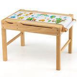 Costway Kids’ Multi-Activity Play Table – Reversible Block Surface, Study Desk, Storage & Paper Roll