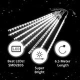 Christmas LED Meteor Shower Rain Lights, 540 LEDs, 10 × 20" Waterproof Cascading Tube Lights