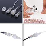 10-Tube 360 LED Meteor Shower Icicle String Lights, 14.44 ft Connectable Outdoor Falling Rain Lights