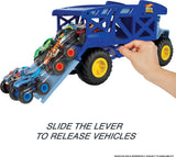 12-Monster-Truck / 32-Car Capacity Hot Wheels Monster Mover Rhino Hauler – 2-Level Storage & Launcher