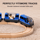 6-Piece Battery-Powered Magnetic Locomotive Train Set – Forward, Reverse & Sound, Compatible with Wooden Tracks