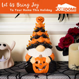 Joyfy 8.5" Ceramic Halloween Gnome Tree with LED Pumpkin Lanterns Decor