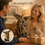 7.48" Saint Michael Archangel Statue, Hand-Painted Resin Catholic Guardian Angel Figurine