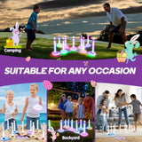 LED Light-Up Ring Toss Game for Kids and Adults, Portable Indoor and Outdoor Party Game
