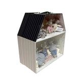 Two-story Tiny Plush Animal Family Dollhouse Playset with 6 Plush Bear or Mouse