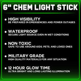 25-Pack 6" Party Sticks Green Emergency Glow Sticks, 12-Hour Chemical Lights