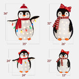 Best Choice Products 4-Piece Lighted 3FT Pop-Up Penguin Family Christmas Decoration