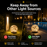 4-Pack 5" Solar Cracked Glass Globe Lights – 30 LEDs, IP65 Outdoor Garden Lighting, Yellow or Purple