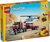 LEGO Creator 3in1 Flatbed Truck with Helicopter 31146 Set (270 Pcs)