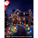 2 Pack Solar C9 Christmas Pathway Lights – 25 ft Outdoor Holiday String Lights with 12 Large LED Bulbs