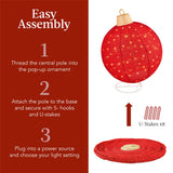 Best Choice Products 2-Piece Lighted Pop-Up Christmas Ornaments – 38" & 30" Outdoor Holiday Decorations