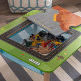 50-Piece KidKraft Rocky Mountain Wooden Train Set & Table – Mountain Tunnels, Rescue Town & Storage