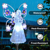 2 Pack Solar Angel Garden Stake Lights – Yellow & Purple LED Memorial Lights