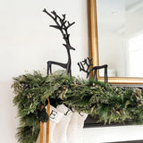 Set of 2 Black Reindeer Christmas Statues – Modern Holiday Tabletop Decorations