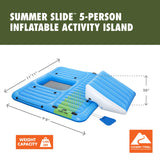 Ozark Trail Summer Slide 5-Person Inflatable Island with Detachable Water Slide, Mesh Seating