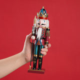 12" Wooden Nutcracker Soldier – Sword, Movable Jaw & Gift Box