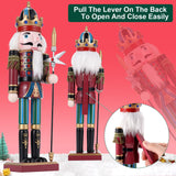 12" Wooden Nutcracker Soldier – Sword, Movable Jaw & Gift Box