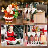 Molumo 3-Piece Christmas Gnome Decorations – Handmade Buffalo Plaid Plush Swedish Tomte Elf Dolls