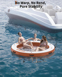 EuKer Inflatable Floating Island 8 ft x 8 ft with Mesh Water Hammock, Portable Floating Dock
