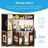 31.5" Best Choice Products Wooden Play Kitchen – 11 Accessories, Ice Dispenser & Chalkboard