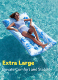 Joyfy Inflatable Pool Float Lounger with Headrest, Foot Rest & Cup Holders, Floating Pool Raft