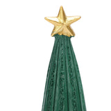 3-Piece LED Resin Christmas Tree Figurines – Green Lighted Tabletop Holiday Décor Set (4.9", 6.5" & 7.9")