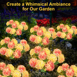 2 Pack Solar Hydrangea Flower Lights – 10-Head LED Solar Garden Lights