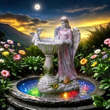 Lumiartisan Solar Angel Garden Statue with Color-Changing LED, Waterproof Resin Outdoor Angel Figurine
